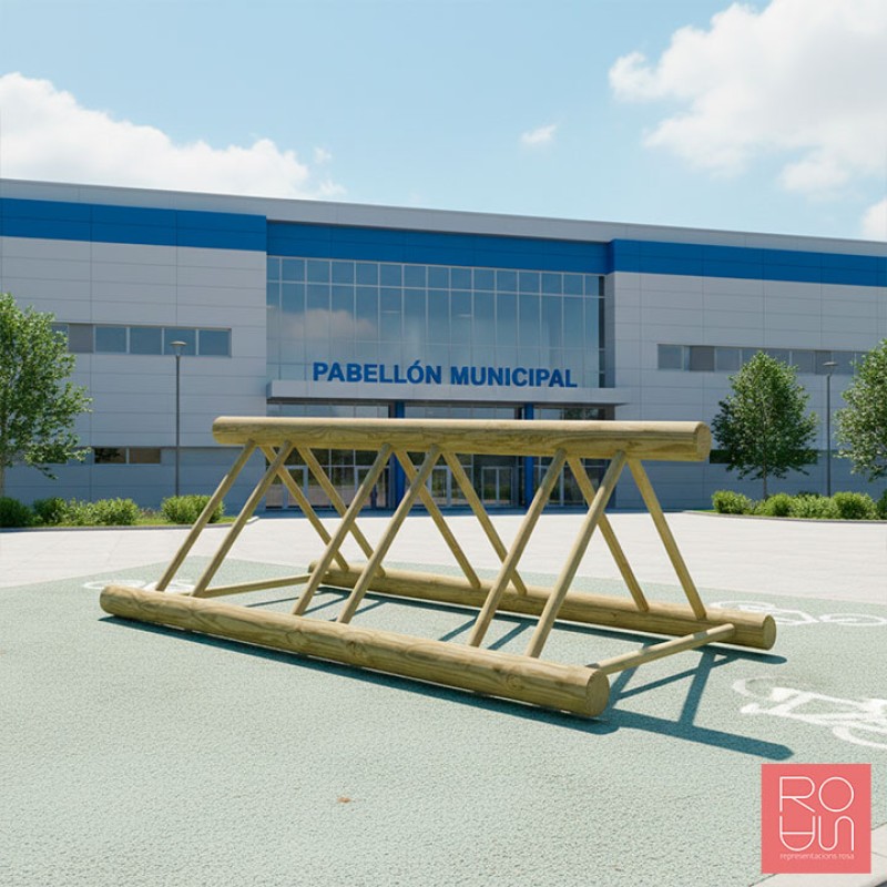 Aparcabicicletes de Fusta Turín | Suport 6 Places Exterior